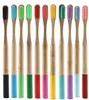 Heet 17-kleuren ronde handvat bamboe tandenborstel bamboe tandenborstel