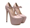 2 färger Glitter Sequined Nude Pink Platform Ultra High Heel 16cm Luxury Women Designer Pumpar Storlek 34 till 40