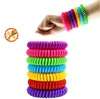 Bracelet anti-moustiques Bracelet en silicone Multicolore Bracelets antiparasitaires Protection contre les insectes Camping Outil antiparasitaire extérieur GGA3482-4