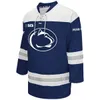 Custom Penn State Nittany Lions College hockeyshirts 7 James Robinson 8 Chase Berger 24 Adam Pilewicz 30 Matt Erlichman Navy Blue White