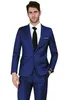 Aangepaste vlees stijlvolle blauwe heren effen blazer slim fit notch revers één knop smoking pak aparte jas jassen bruidegom smokings