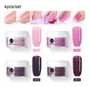 4 st / set Dipping Nail Glitter Kits Without Lamp Cure Dip System Fransk manikyr med basaktivator flytande geluppsättning