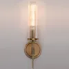 Led Modern Brass Wall Lamp Sconce Ribbed Glass Vintage Retro Copper Bedroom Bedside El Restaurant Loft RH Mirror231w