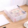 A4 Transparent Storage Box Clear Plastic Document Paper Filling Case File PP Office Organizer Invisible Storage Cases Buckled