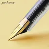 Stylos à plume SCHNEIDER 23K Gold Pen 1PCS BK406 Démonstration transparente Plaquée or Ultra Fine 0.35mm Sac d'encre Set Coffret cadeau1