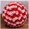 Nova variedade de design de bolas de flores rosa com folha noiva verde Kissing bola para decoração decorações de casamento hotel de shopping