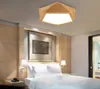 Nouveau Design plafond moderne à LEDs lumières avec cadre en bois carré lampara De Techo lampes De Style japonais pour chambre LLFA8951209