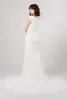 2019 Vestidos de novia modestos de sirena de encaje vintage simples con mangas casquillo Botones Volver Vestidos de novia religiosos por encargo