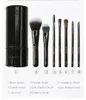 7st Svart Makeup Brushes Set Pulver Foundation Eye Shadow Eyebrow Eyelash Make Up Brush Kits Kosmetiska borstar med borstfat