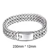 Tung 12mm 18mm 30mm Super Wide Men Biker Mesh Silver Chain 316L Rostfritt stål Armband Boys Titanium Steel Bangle Smycken