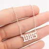 Vente en gros- personnalisé ancien numéro anglais bracelet boucles d'oreilles bague collier ensembles de bijoux personnalisé année de naissance collier année spéciale 1980-2020