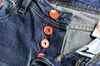 Fashion-Dark Blue Distrressed Regular Mens Jeans Moda Botão Fly Straight Designer Calças Adolescente Casual Luxo Jeans