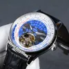 New Geophysic Universal Time 8102520 8126420 Q8126420 Earth Dial Tourbillon Automatic Mens Watch Rose Gold Case Strap Chair Gents Watches