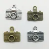 50pcs/Lot Mini Camera Alloy Charms Pendant Retro Jewelry Making DIY Keychain Ancient Silver Pendant For Bracelet Earrings Necklace 14*16mm