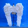 Hight 품질 고급스러운 타조 깃털 천사 날개 흰색 요정 날개 아름다운 결혼식 그랜드 이벤트 데코 소품