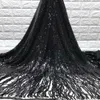 Fabric Latest African Laces 2021 Glitter Sequin Lace With Tassel Silver Nigerian Fabrics Robe Dentelle Femme 5yard/setAJ-