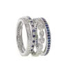 Toppkvalitet Clear Blue Cubic Zirconia Engagement Band 4 st Stack Stackbara Kvinnor Finger 925 Sterling Silver Eternity CZ Ring J190716