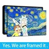 Hazır için askıda - Çerçeveli Artwork Van Gogh Yıldızlı Gece Hareketli Karikatür Anime Karakter Yağlı Boya Tuval Wall Art Home Decor yazdırma