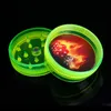 30mm 2-piece Mini Herb Grinder Smoking Accessory 24ps/lot 2 Layers Hard Plastic Acrylic Tobacco Grinders Muller Spice Crusher with Stickers