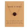 8 Farben Luxus Druzy Halskette für Frauen Runde Naturstein Anhänger Goldketten Mode Machen Sie einen Wunsch-Karte Schmuck Geschenk