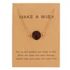 8 colors Luxury Druzy Necklace For Women Round Natural stone pendant Gold Chains Fashion Make a Wish Card Jewelry Gift