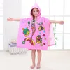 Kindercartoon Hooded mantel handdoek Diergedrukte babyjongens meisjes superabsorberende microvezel strandhanddoeken8299180
