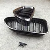 2-teilige 2-Slat-Stoßfänger vordere Grills m Farbe Kohlenstoff Look für BMW 6 Serie F06 F12 Abs glänzend schwarzes Kargle