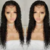 Curly Brazilian Lace Front Wig 360 Full Human Hair Wigs-Glueless 130% Densitet Virgin Remy Paryk för Black Woman Diva1 Vattenvåg