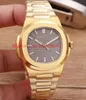 6 styl Luksusowy Wysokiej Jakości Zegarek 40mm Nautilus 5711 / 1R-001 Classic 8K Yellow Gold Asia Mechaniczne Przezroczyste Automatyczne Zegarki Zegarki męskie