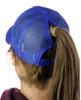 29 colori Glitter Ponytail Ball Cap Panini disordinati Trucker Ponycaps Plain Baseball Visiera Cap Glitter Coda di cavallo Cappelli JXW264