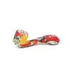 Smoking pipes beautiful glow in the dark and printed silicone bubbler with glass bowl spoon shape 7 word hand pipe