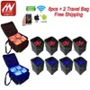 8 pièces avec sac de vitesse DJ liberté Par lumière Hex-6 RGBWA + batterie LED UV Uplight sans fil pour les DJ de mariage Uplighting