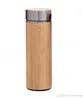 Tazza di isolamento per tazza sottovuoto in acciaio inossidabile per bottiglia d'acqua in bambù con filtro per infusore per tè Tazza di bambù da 350 ml 450 ml