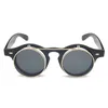 Vintage mężczyźni kobiety czarne tanie okulary przeciwsłoneczne okrągłe plastikowe okulary steampunk styl flip up punk okulary przeciwsłoneczne Gafas de sol