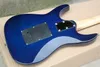 Guitare électrique classique bleu foncé avec corps en frêne, Tremolo Floyd Rose, Pickguard noir, touche en palissandre, peut être personnalisée.