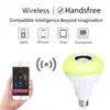 Bluetooth-högtalare Smart LED-lampa E27 B22 RGB Light 12W Musik Spela upp Dimbar Wireless LED-lampa med 24 knappar Fjärrkontroll