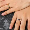 Anillos para parejas de gran oferta europea y americana, anillo de Micro circón de Plata de Ley 925 auténtica para hombres y mujeres, anillo de compromiso de boda