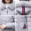 Casaco de inverno de pele grande engrossado parka feminino costura fino longo casaco de inverno para baixo algodão feminino para baixo parka jaqueta feminina 2019 y190828