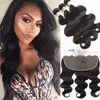 Brazilian Virgin Hair Bundles With 13X6 Lace Frontal Body Wave Human Hair Extensions 4PCS One Lot Body Wave Natural Color