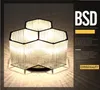 LED Moderne Plafondlamp Hexagon Crystal Hanglamp Flush Mount Light Armatuur voor Woonkamer Slaapkamer Cafe Bar Plafondlamp