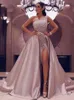 Lantejoulas de um ombro Vestidos Com frontal destacável Trem de Alta Dividir Prom Dress Formal Cocktail Party vestidos de Dubai Árabe Wear