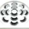 3D Mink Eyelashes Natural False Eyelashes Long Eyelash Extension Faux Fake Eye Lashes Makeup Tool 7 Pairs/set RRA649