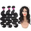 9A Brasili Vergini Vergini Brasiliani con chiusure 360 ​​Chiusura del pizzo Pieno Body Wave Straight Slide Wave Kinky Curly Deep Wave Human Hair Weave