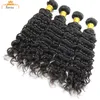 Brasiliansk djupvåg Mänsklig hår buntar Obehandlat Peruvian Virgin Hair Weaves Malaysian Indian Mongolian Hair Extensions grossistpris