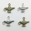 50 sztuk Aladdin Magic Lampa Alloy Charms Wisiorek Retro Biżuteria Dokonywanie DIY Brelok Antyczny Srebrny Wisiorek Dla Bransoletki Kolczyki 18x22mm