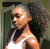 150gブラジルの変態カーリーヒューリングの人間の処女ポニーテールヘアエクステンションクリップアフリカの髪の巾着ポニーテールアフリカ系アメリカ人ポニーテール