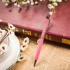 Fashion Design Creative Crystal Pen Diamond Ballpoint Pens Stationery Ballpen Stylus 20 Colors Oily Black Refill9998610