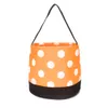Classic Polka Dot Halloween Buckets Party Supplies Microfiber Halloween-Tote Bag Halloween-Candy Baskets Trick or Treat Bags DOMIL1046
