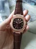Klassische Herrenuhr mit Automatikwerk, Luxusuhr für Herren, Armbanduhr, mechanische Uhren aus Edelstahl, Lederarmband 00253O