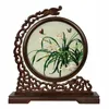 Gratis DHL Chinese Thuisaccessoires Tafel Ornamenten Decoraties voor Woonkamer Hand Zijde Borduurwerk Wenge Houten Frame Verjaardagscadeau